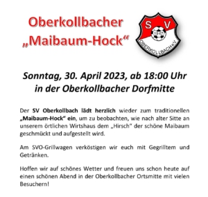 Oberkollbacher „Maibaum-Hock“
