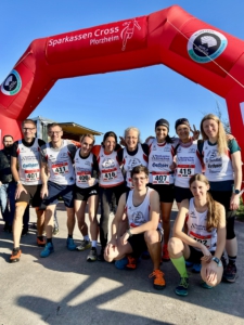Laufgruppe des SV Oberkollbach mit 17 Teilnehmern beim Sparkassen Cross Pforzheim